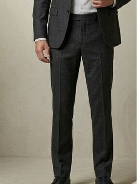 Ted Baker Men's Modern Fit Stretch office LightW dress Pants Charcoal Grey 38x30